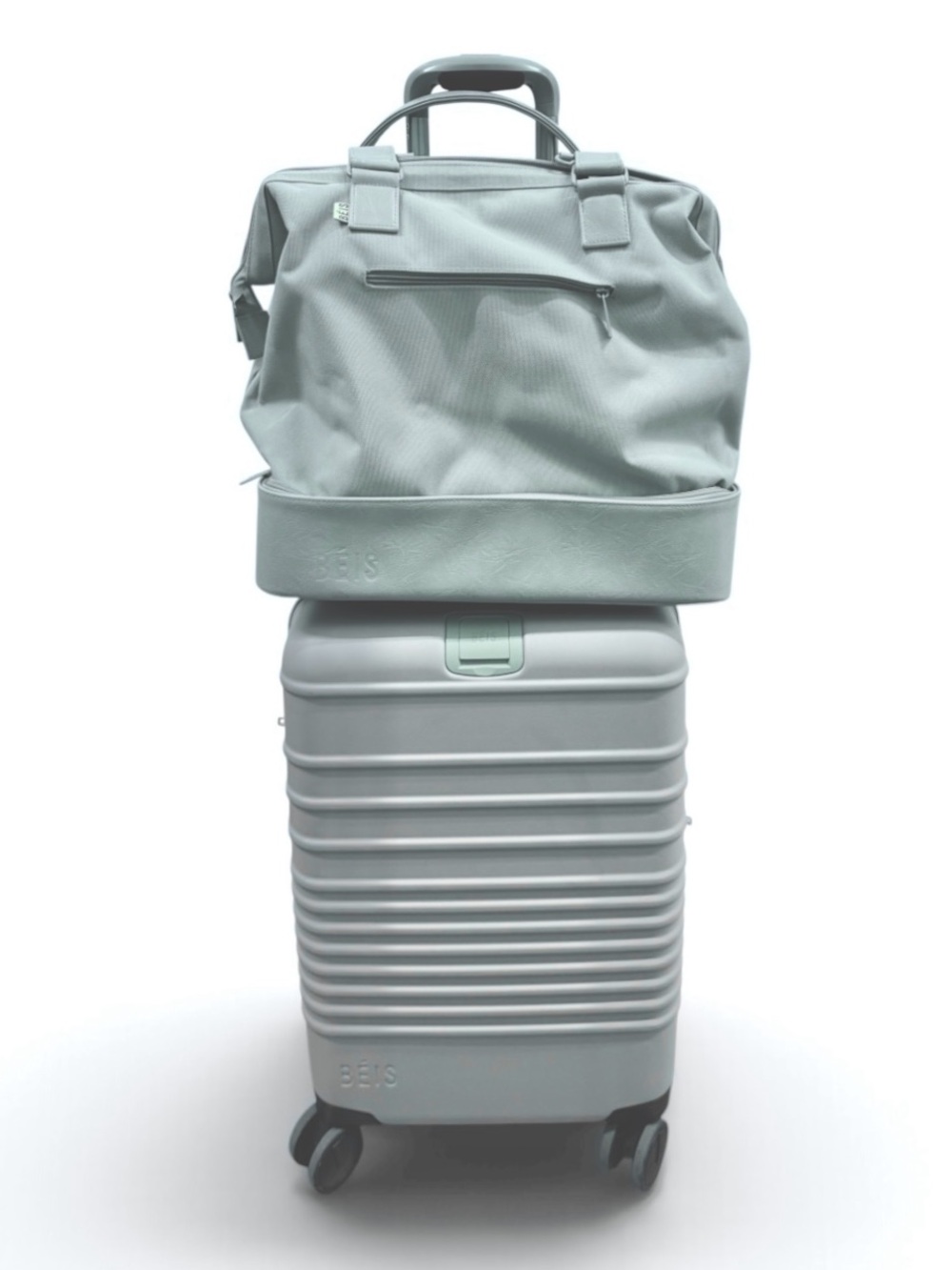 BEIS - SLATE Light Mint Carry-On Set + Weekender Tote DISCONTINUED